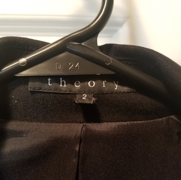 Theory Women's Black Coat Wool Suit Button Blazer - Picture 3 of 7